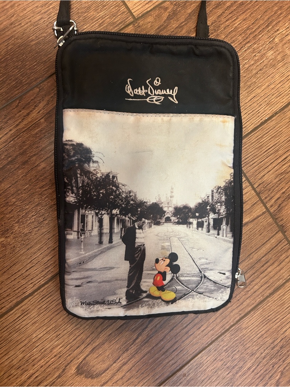 Disney Black Crossbody with Mickey Vintage Print